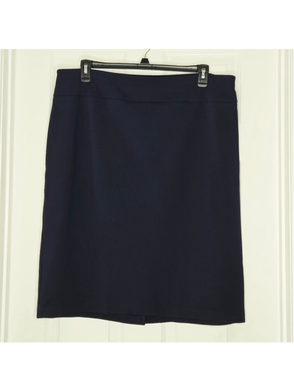Ashley Stewart Women's Pull-On Stretch Navy Pencil Skirt Plus Sz 20